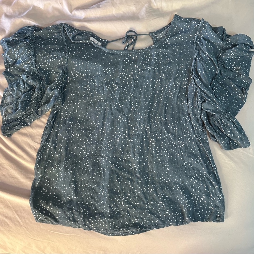 Maurices Teal Speckled Blouse